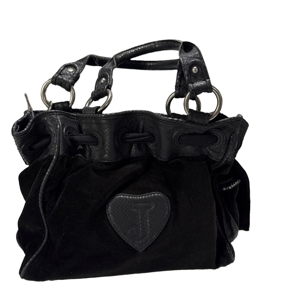 Juicy Couture Vintage Y2K Daydreamer Bag Purse Vintage Black heart velvet